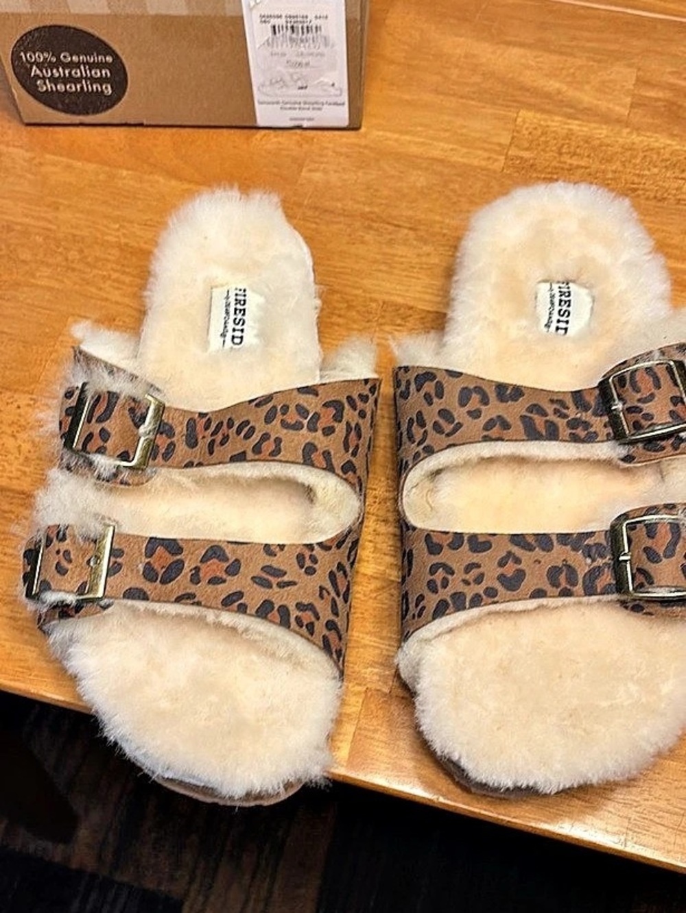 Fireside by Dearfoams Women's Genuine Shearling Double Band Slide Slippers